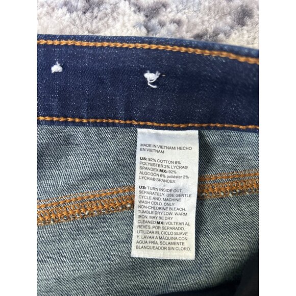 Chico's So Slimming Girlfriend Patchwork Flare Blue Denim Jeans Size 16 - Picture 9 of 11